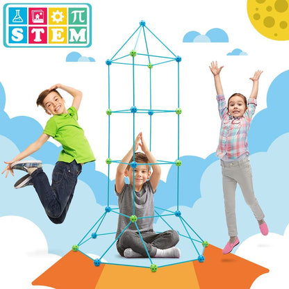 Kids Fort Building Kit Construction STEM Toys for 5 6 7 8 9 10 11 12 Years Old Boys and Girls Ultimate Forts Builder Gift Build DIY Building Educational Learning Toy for Indoor & Outdoor